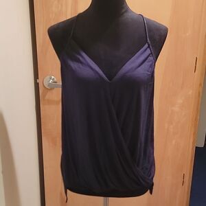 Bailey 44 navy faux wrap string tank sz med